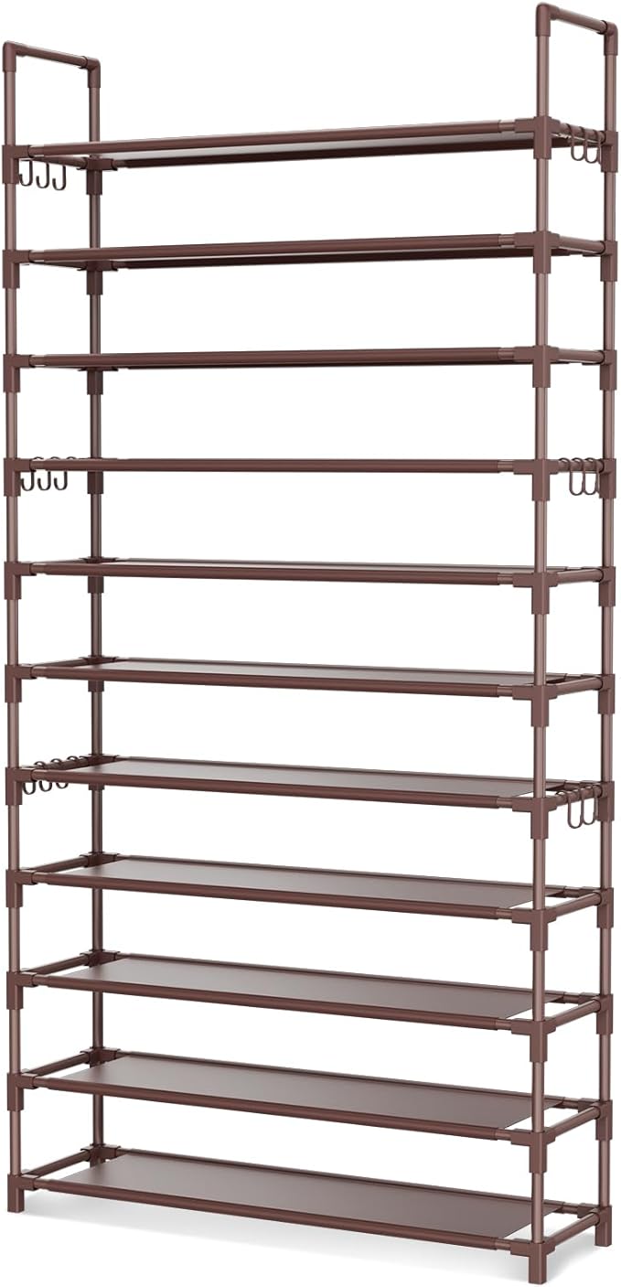 LANTEFUL 11 Tiers Tall Shoe Rack Holds 55 Pairs of Shoes - Image 8
