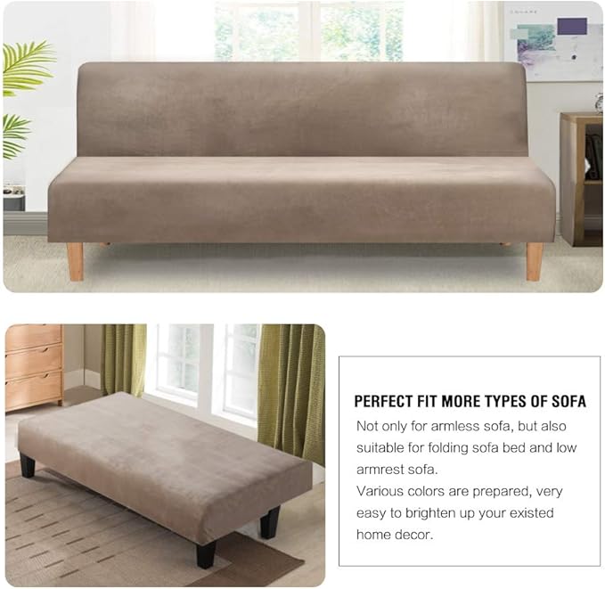 H.VERSAILTEX Real Velvet Futon Cover Armless Sofa Covers Sofa Bed Covers - Image 5