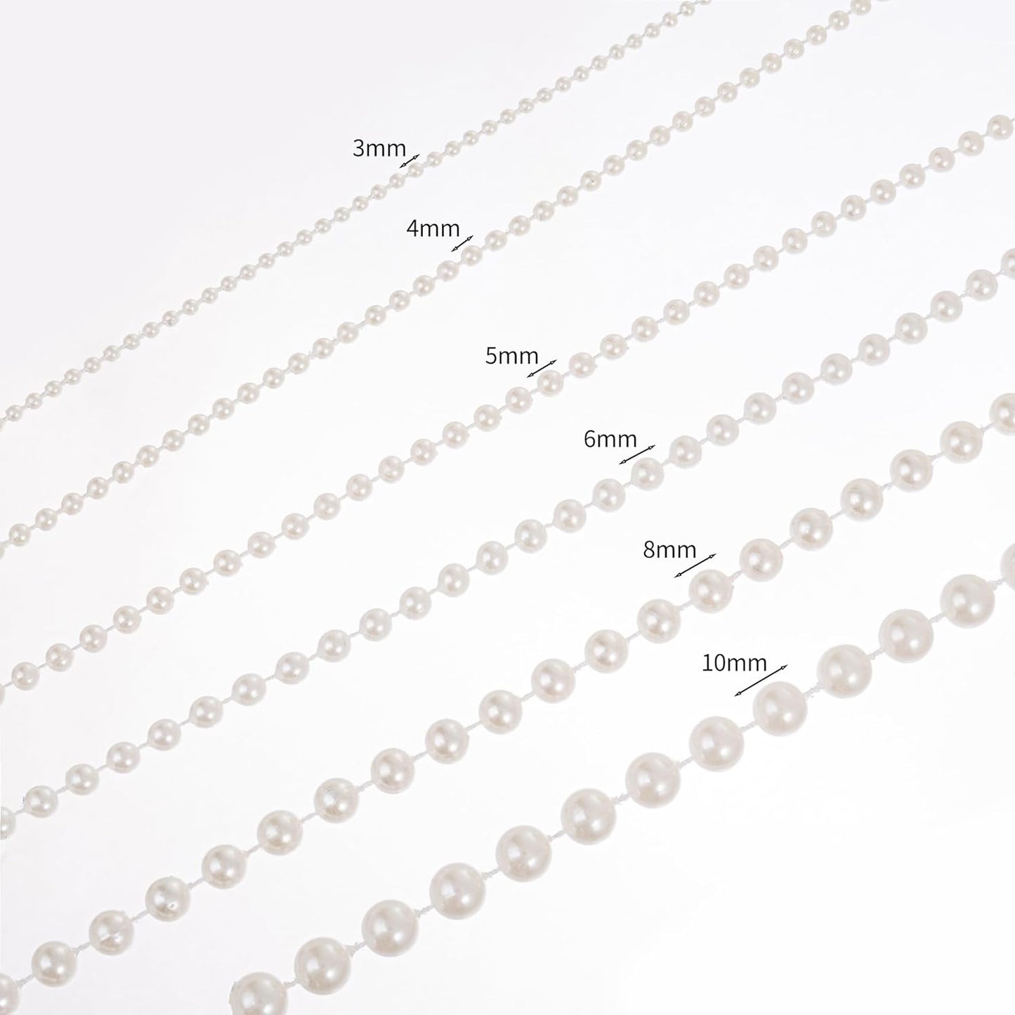 5mm Crafts Faux Pearl Beads Garland Pearl Bead Roll Strand of Pearls to Decorate Floral Centerpieces Wedding Party Favor Christmas Tree(99Feet White)