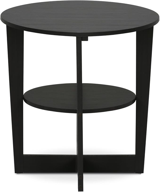 Furinno JAYA Side Table, 2-Tier Round Modern End Table - Image 8