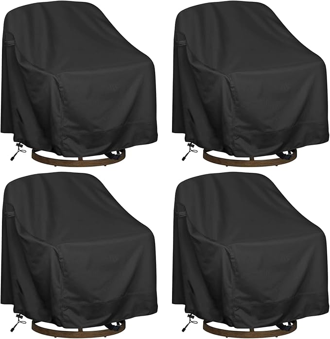 Outdoor Swivel Lounge Chair Cover 4 Pack, Waterproof Heavy Duty Outdoor Chair by HI%C2%B7%C2%B7%C2%B7YOURCOVER