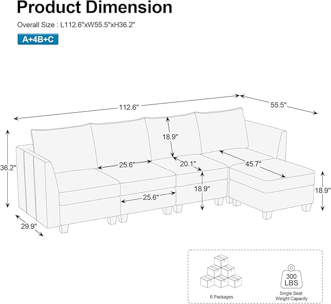 Belffin Modular Sectional Sofa Couch - Image 2