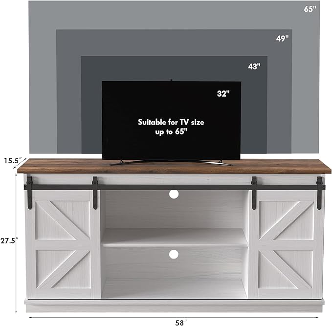 JUMMICO TV Stand for 65 Inch TV, Entertainment Center - Image 5