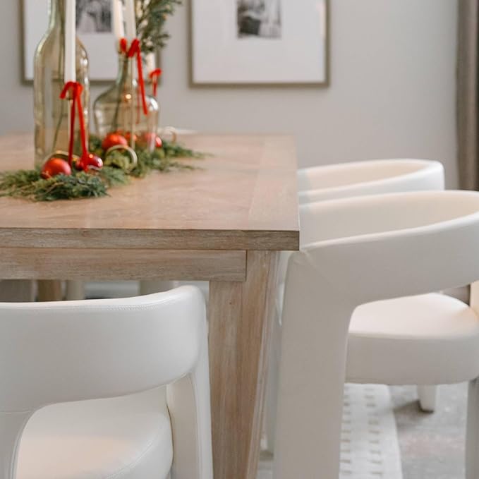 VESCASA Faux Leather Barrel Dining Chair - Image 5