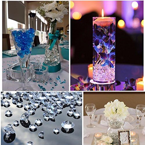 10000 pcs/Pack Wedding Table Scatter Confetti Crystals Acrylic Diamonds Vase Fillers 4.5 mm Rhinestones for Wedding, Bridal Shower, Vase Beads Decorations (Light Blue)