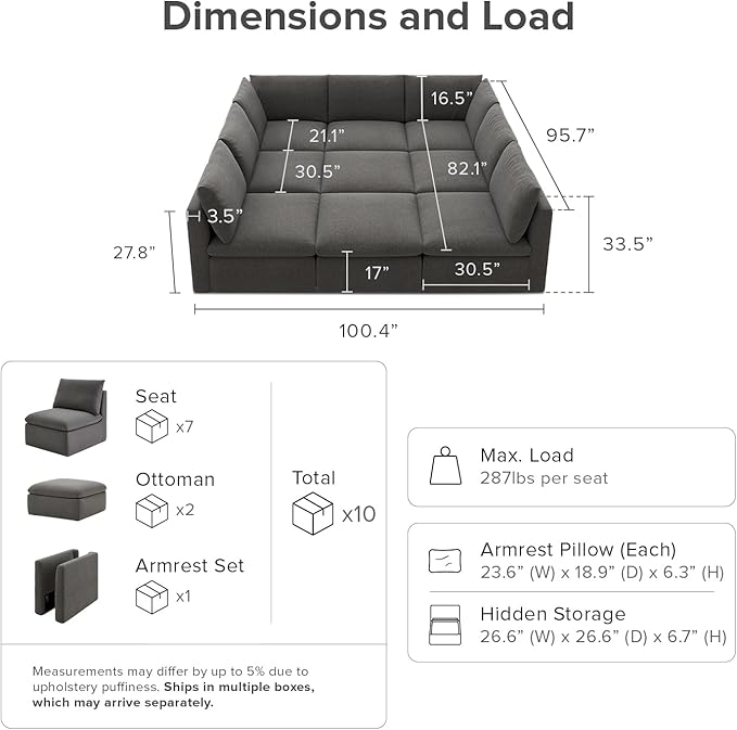 mopio Oversized Modular Sectional Sofa - Image 2
