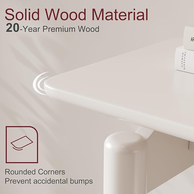 AQIMUELE Wood Console Table White Entryway Table, Thin Console Table, Sofa - Image 4