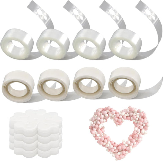 Balloon Arch Strip Kit, 20 PCS Balloon Arch Clips & 65.6Ft Tape Strip & 400 Glue Points Dots, Suitable for Party Wedding Birthday Decoration