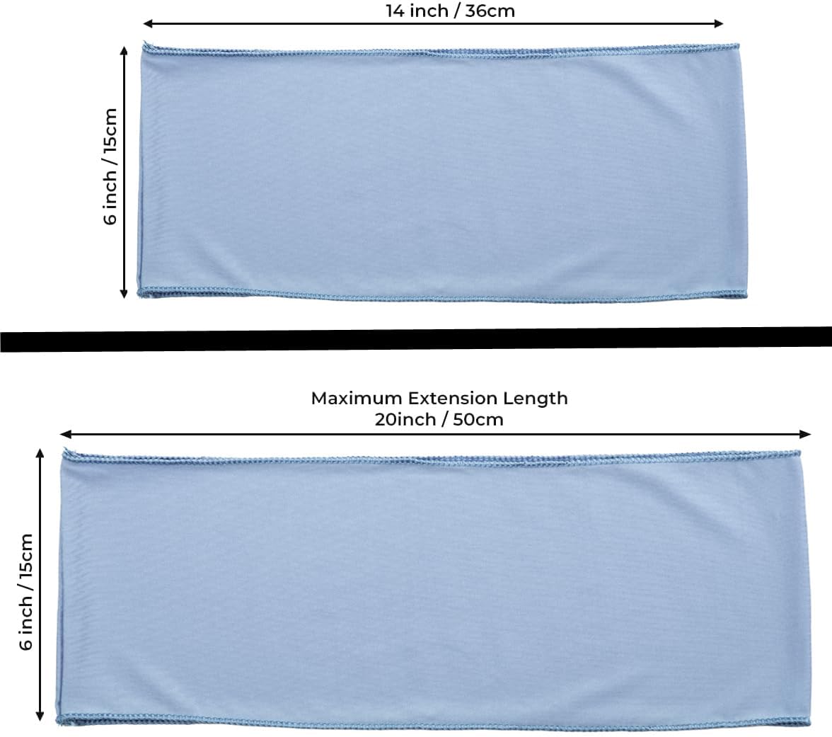 MDS Pack of 75 Spandex Chair Sashes Bows Elastic Stretch Dining Chair Bands Ties Without Slider Buckle Universal fits for Wedding Baby Shower Birthday Party Banquet Event Decoration - Baby Blue