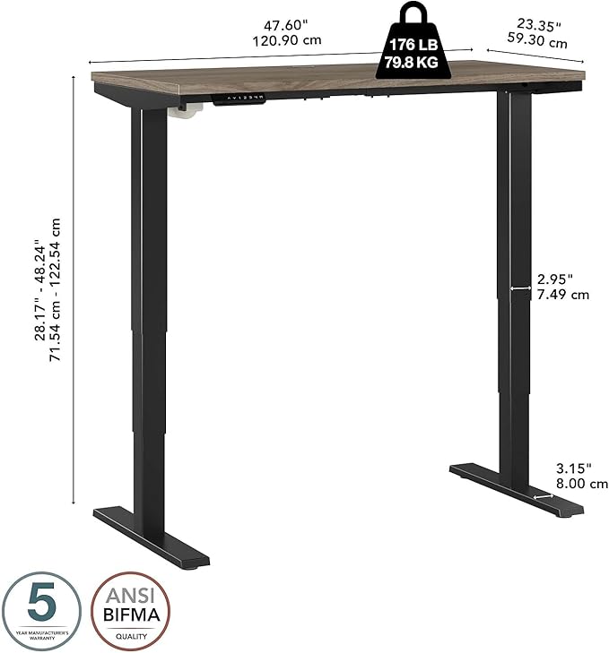 Bush Business Furniture 48-inch Electric Height Adjustable Standing Desk - Image 7