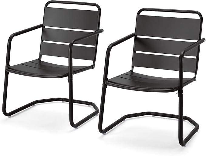 MELLCOM Patio Chairs Set of 2, Small Patio Furniture Set by MELLCOM
