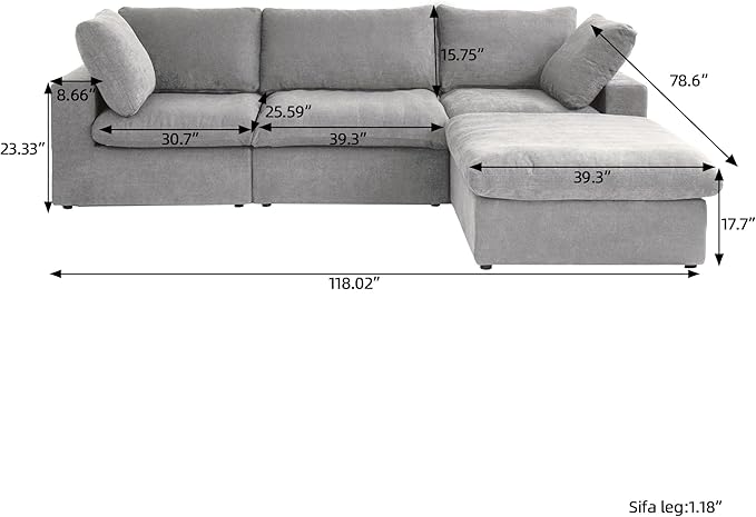 JACH L-Shaped Cloud Sectional Sofa - Image 2
