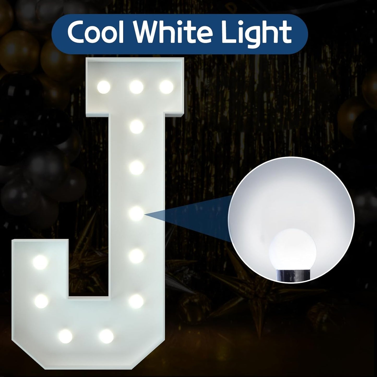 Marquee Letters 4 Feet Tall Large Light Up Letters Baby Shower Decorations Wedding Engagement Proposal White Party Decorations Marry Me Sign Big Cardboard Backdrop J