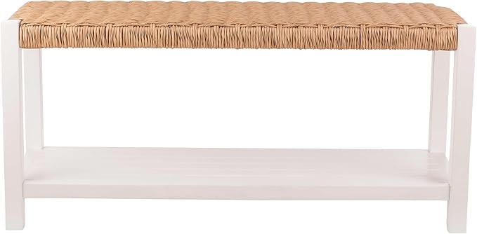 Alaterre Furniture Bench with Handcrafted Woven Rope Seat - Image 10