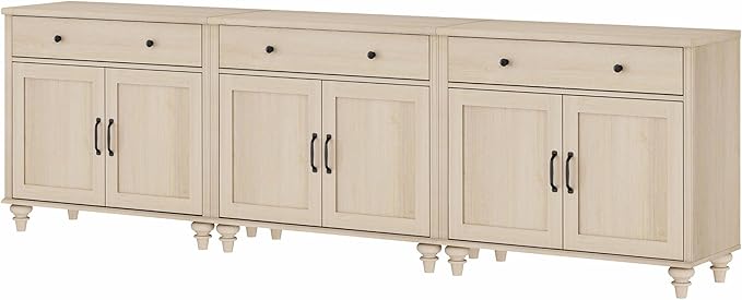 WAMAPT Buffet Cabinet with 6 Doors and 3 Drawers, Large Coffee Bar Table Wood - Image 7
