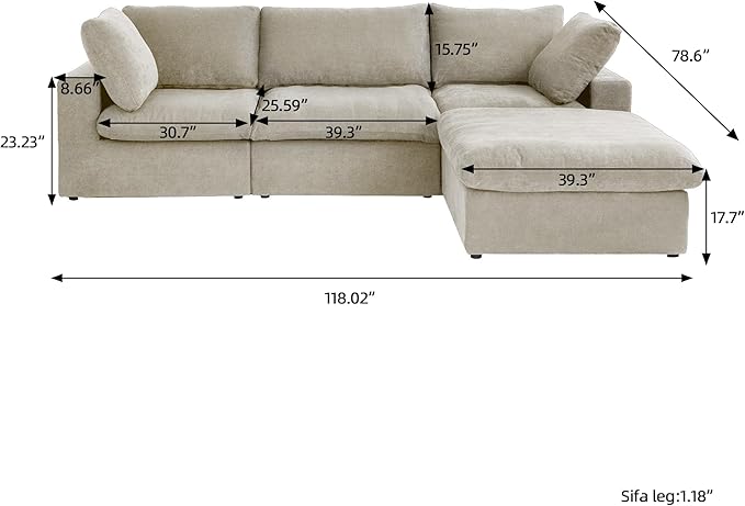 JACH L-Shaped Cloud Sectional Sofa - Image 2