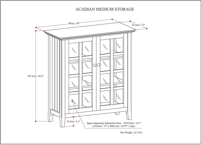 SIMPLIHOME Acadian Storage Cabinet - Image 3