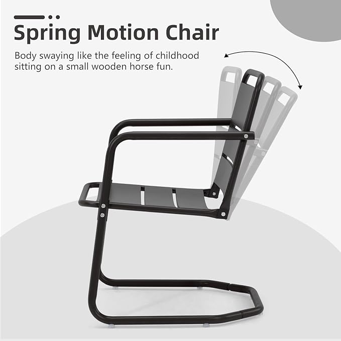 MELLCOM Patio Chairs Set of 2, Small Patio Furniture Set - Image 4