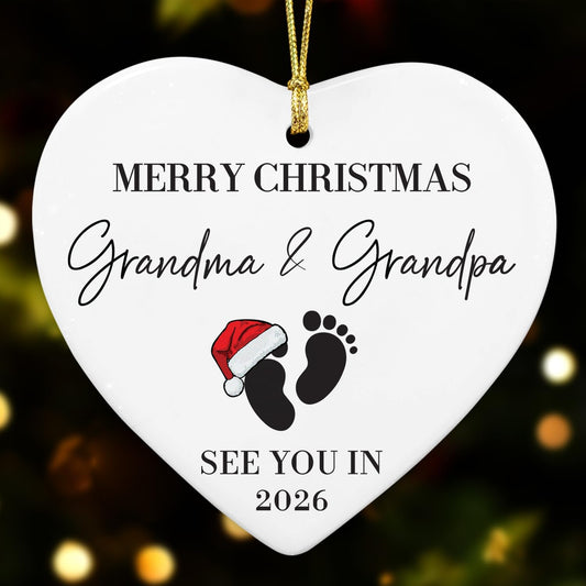 NewEleven First Time Grandparents Gifts - Baby Announcement, Pregnancy Announcement for Grandparents - New Grandma Gifts, Baby Announcements Ideas - Christmas Ornament