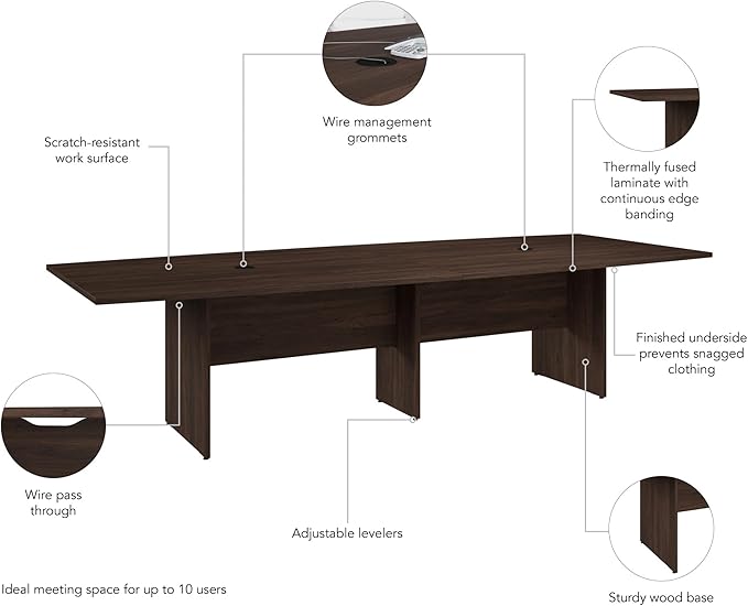 Bush Business Furniture 120-inch Office Conference Table - Image 7