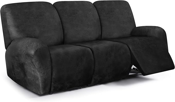 ANARACHON Leather Look Recliner Couch Cover, 8-Pieces Stretch Recliner Sofa by ANARACHON