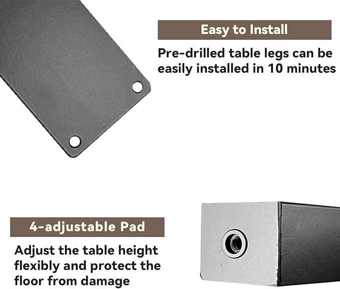 28 Inch Metal Table Desk Legs, Heavy Duty DIY Industrial Furniture Legs - Image 5