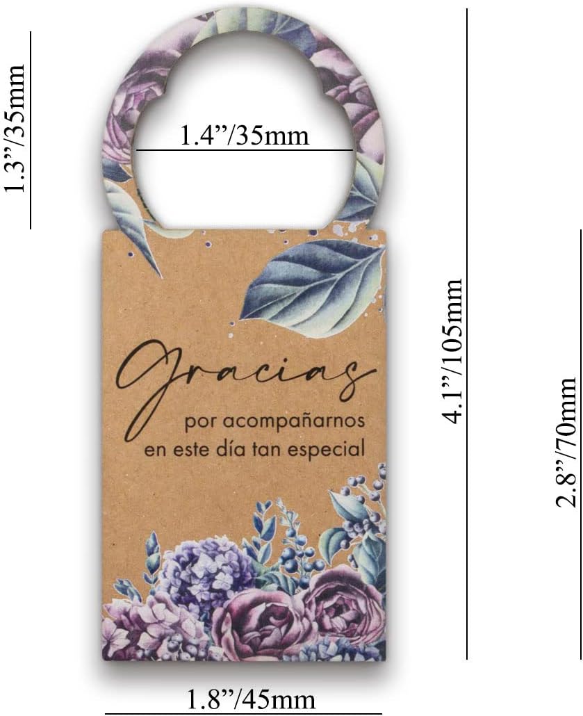 Summer-Ray 50pcs Gracias Mini Champagne Mini Wine Bottle Weding Party Favors Tags (Shimmering Gold)