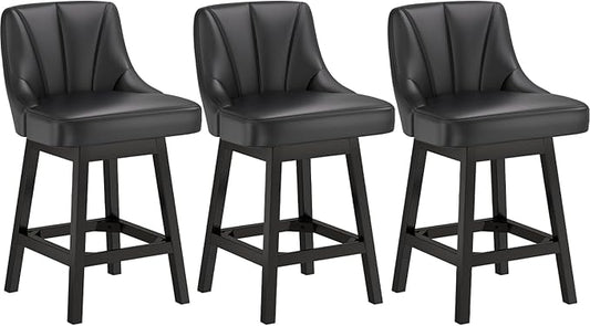 YaFiti Swivel Bar Stools Set of 3, 26 Inch Counter Height Bar Stools by YaFiti
