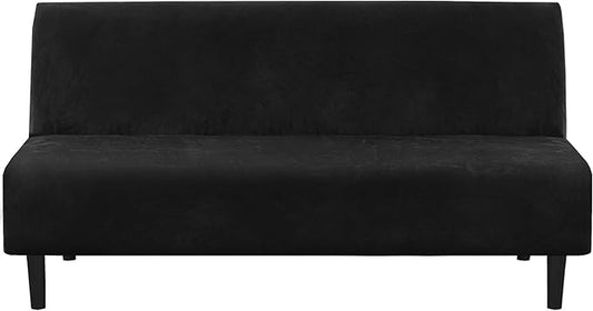 H.VERSAILTEX Velvet Futon Cover Armless Sofa Covers Sofa Bed Covers Stretch by HVERSAILTEX