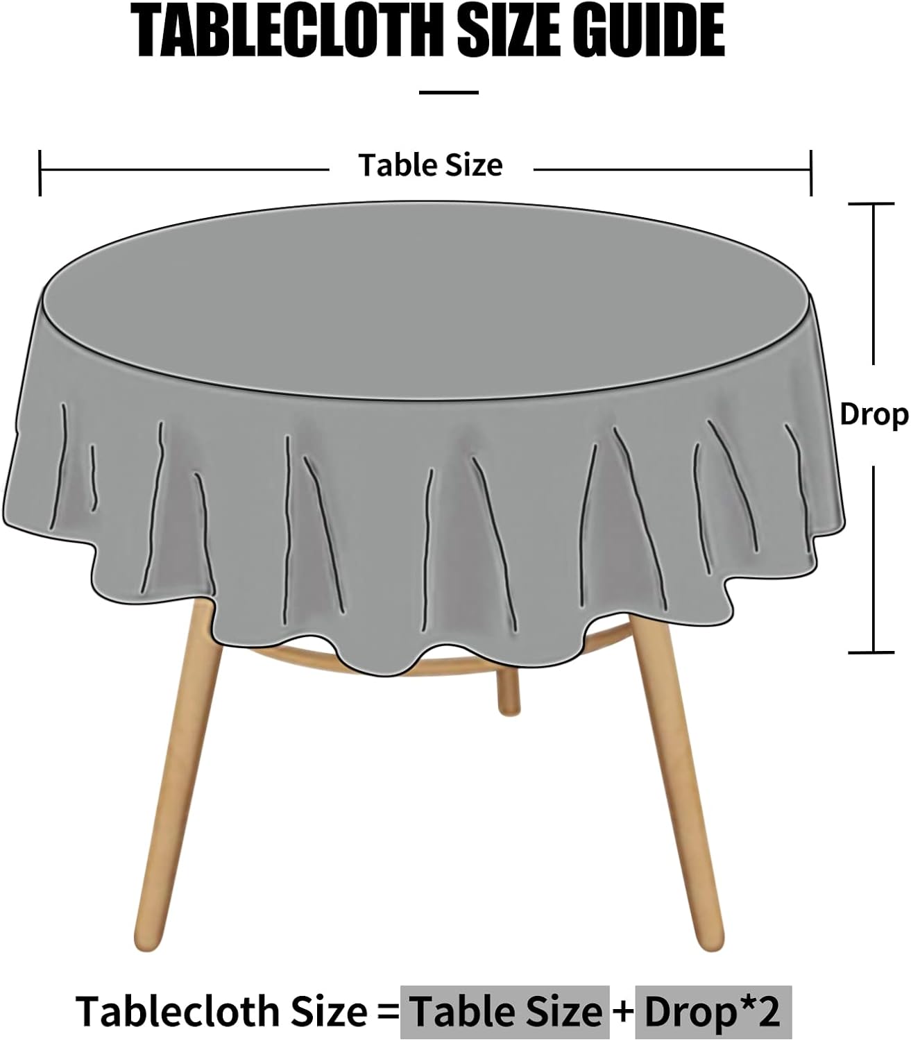 Smiry Round Table Cloth, Waterproof Heavy Duty Vinyl Tablecloths, Wipeable Washable Table Cover for Kitchen and Dining Room (Coffee, 60" Round)