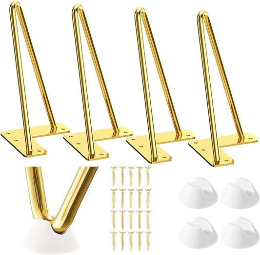 SMARTSTANDARD 8 Inch Hairpin Furniture Legs, 3/8'' Rods Metal Home DIY Projects by SMARTSTANDARD