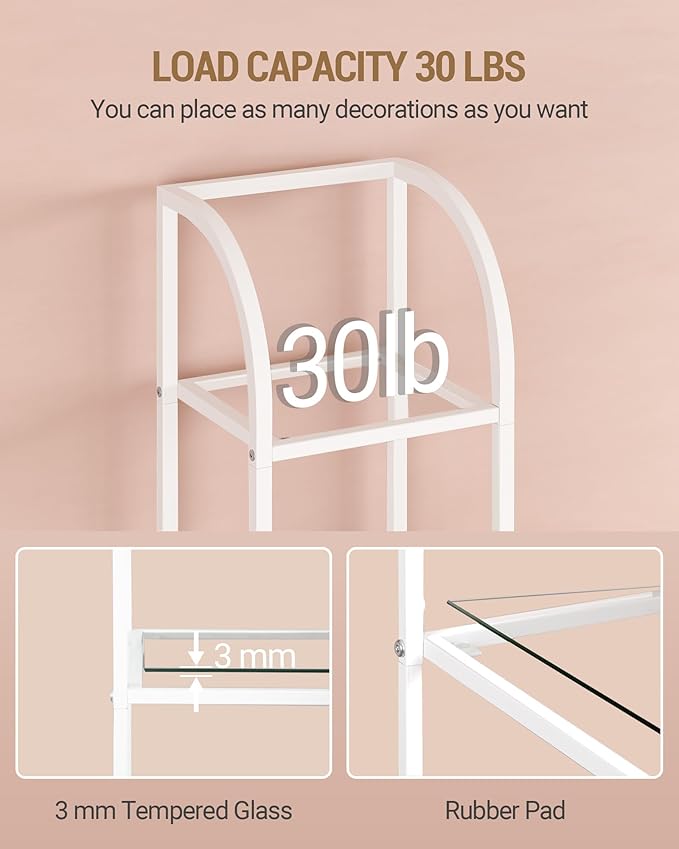 Hzuaneri Bookcase Bookshelf, Tempered Glass Arched Bookshelf - Image 8