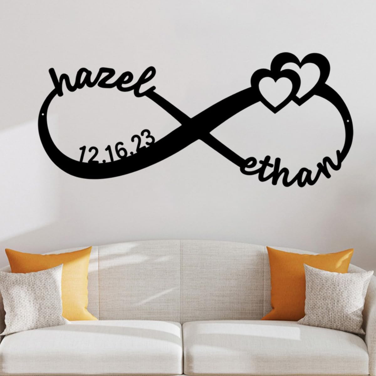 NAZENTI Personalized Metal Sign Infinity Gift For Couple, Wedding Gift, Family Name Sign, Outdoor Name, Anniversary, Home Decor, Front Door