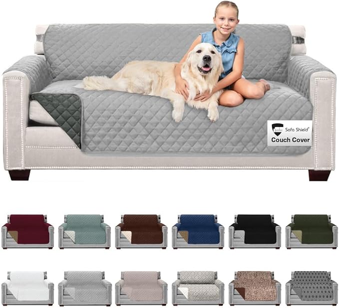 Sofa Shield Couch Slip Covers for Dogs, Reversible Furniture Protector by SofaShield