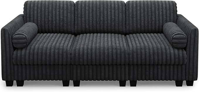 Belffin Plush Corduory Sectional Sleeper Sofa - Image 9