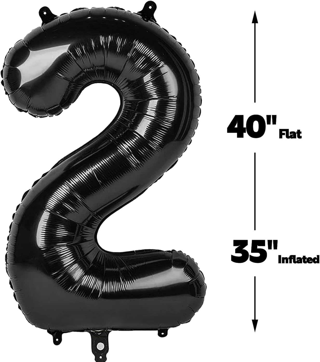 40 Inch Black Large Number 24 Birthday Balloon, Giant Numbers 24 42 Balloons, Foil Mylar Big Balloons for Anniversary Graduation Supplies Decorations