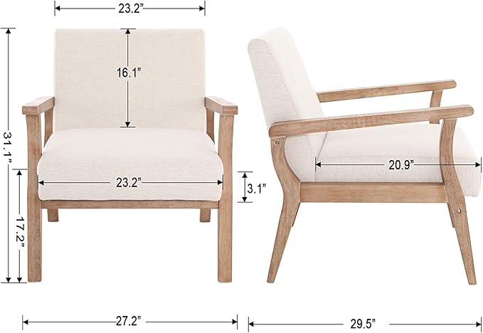 Beige Accent Chairs Set of 2 - Image 2