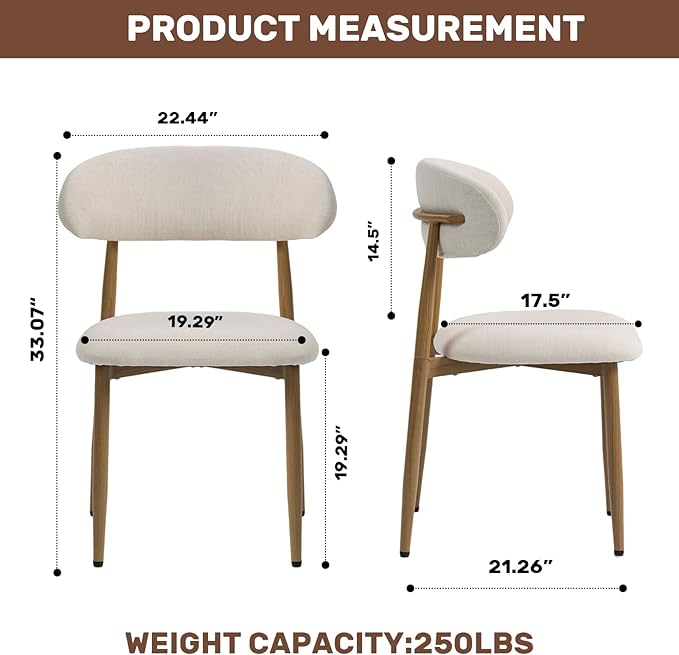 UVV Dining Chairs Set of 6, Metal Kitchen Chairs - Image 9