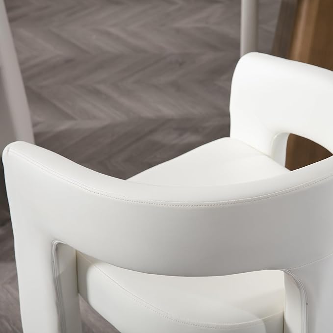 BESTANO Set of 4 Modern PU Leather Upholstered Dining Chairs - Image 5
