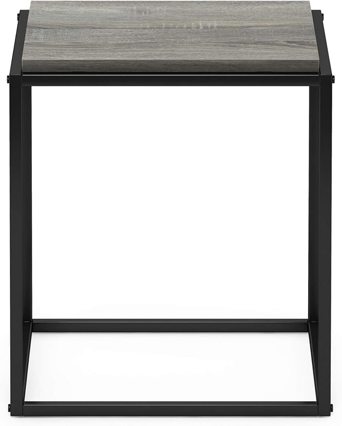 Furinno Moretti Cube Modern Stackable End Table Shelf, French Oak Grey - Image 5
