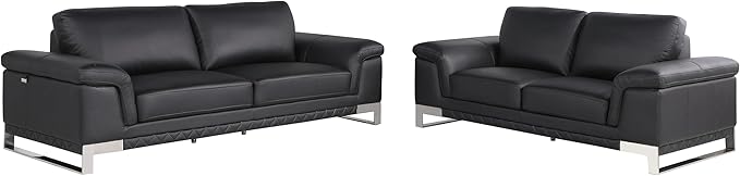Blackjack Furniture Weston Collection Genuine Italian Leather Living Room Sofa - Image 2