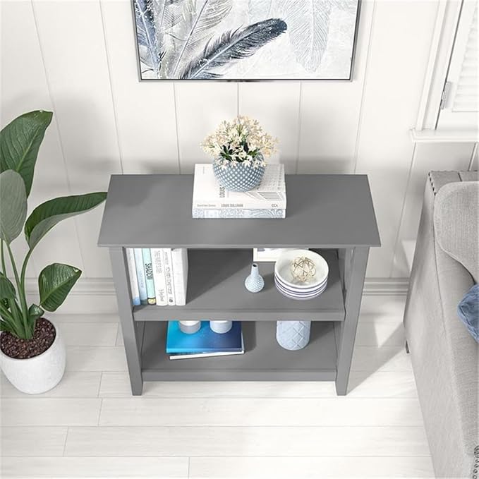 Bush Home Key West Small 2 Shelf Bookcase in Cape Cod Gray, Compact Home - Image 8