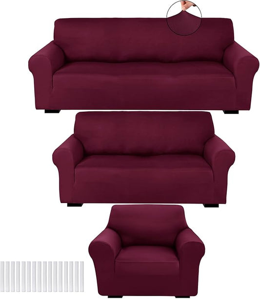 Peryiter 3 Pcs Couch and Loveseat Covers Set Sofa Cover by Peryiter