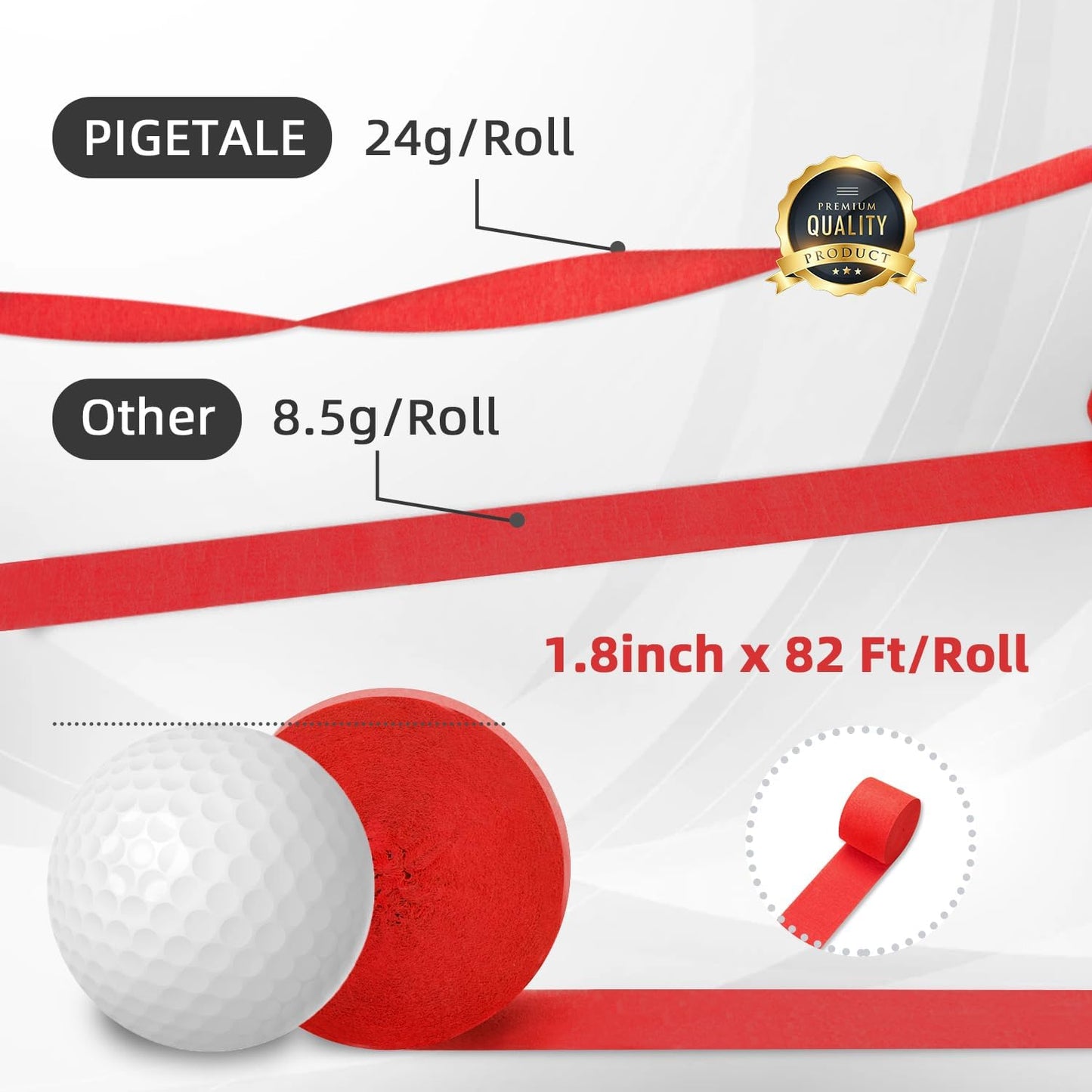 Crepe Paper Streamers 8 Rolls 656ft, Pack of Rainbow Assorted Colored Party Streamers for Party Backdrop Birthday Baby Shower Wedding Decorations DIY Art Craft Supplies (1.8Inch x 82Ft/Roll)