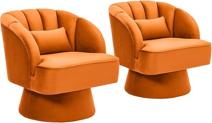 Garvee Ultra-Plush Swivel Accent Chair, 360° Barrel Lounge Chair - Image 9