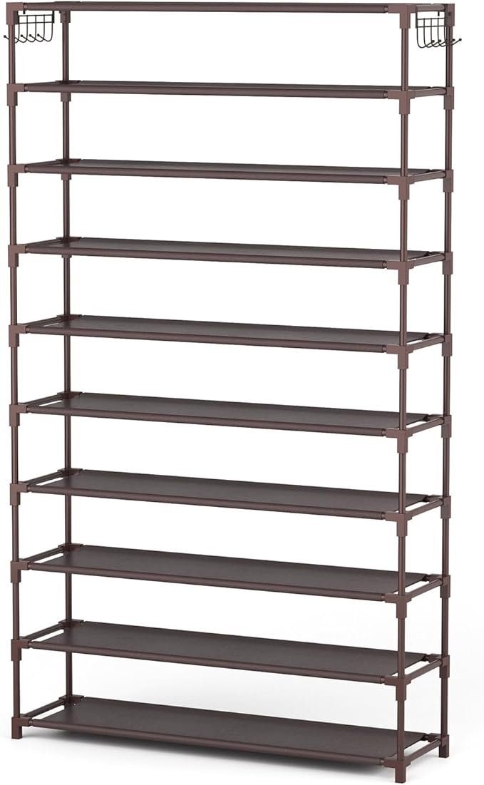 LANTEFUL 10 Tiers Shoe Rack 50 Pairs Large Capacity Tall Shoe Organizer Sturdy - Image 8