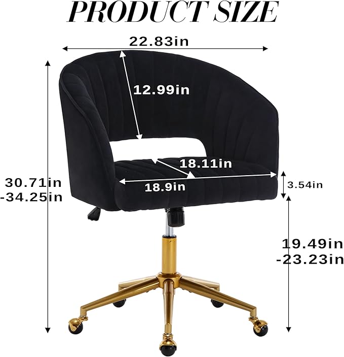 Home Office Chair Swivel Velvet Desk Chair Accent Armchair Upholstered Modern - Image 3