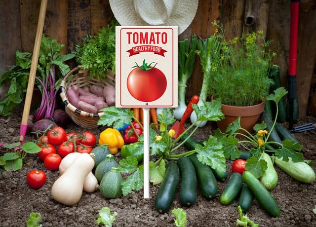 Eveokoki Aluminum Seed & Plant Labels - Plant Markes for Seedlings-Plant Tags for Pots - Garden Signs for Vegetable - Durable Markers for Plants Outdoor Waterproof - Garden Decor for Farmhouse