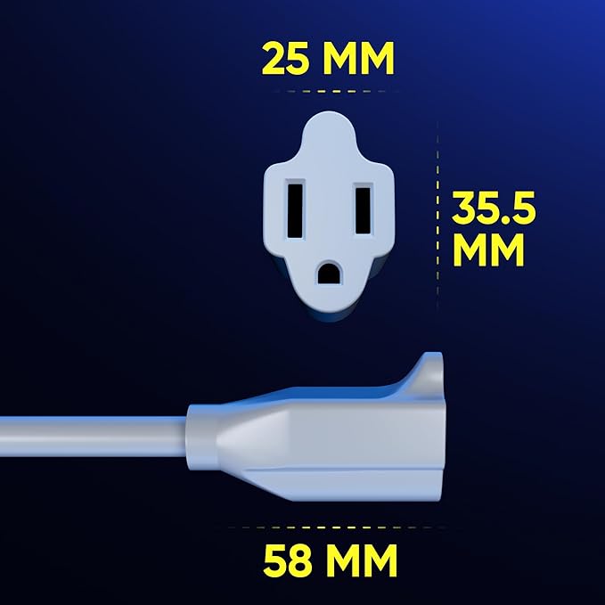 Maximm Extension Cord 30 Ft – 360° Rotating Flat Plug, 3-Prong Grounded - Image 3