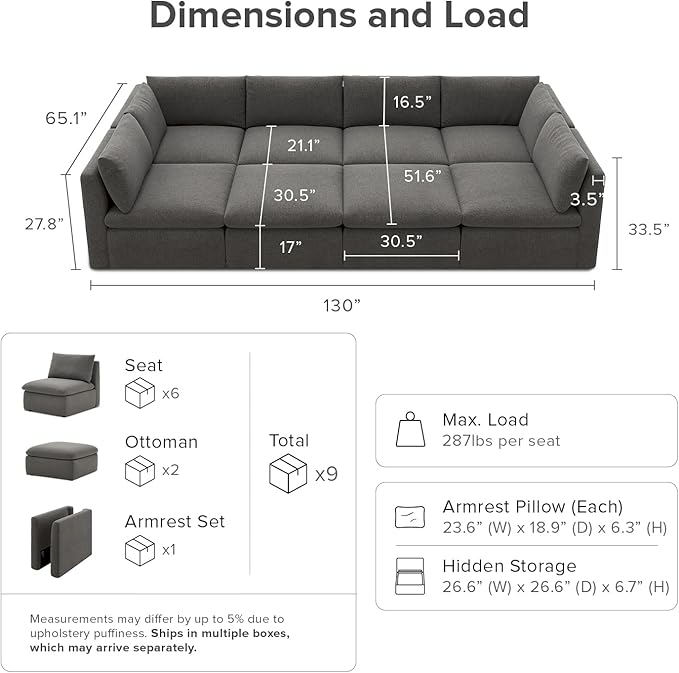 mopio Oversized Modular Sectional Sofa - Image 2